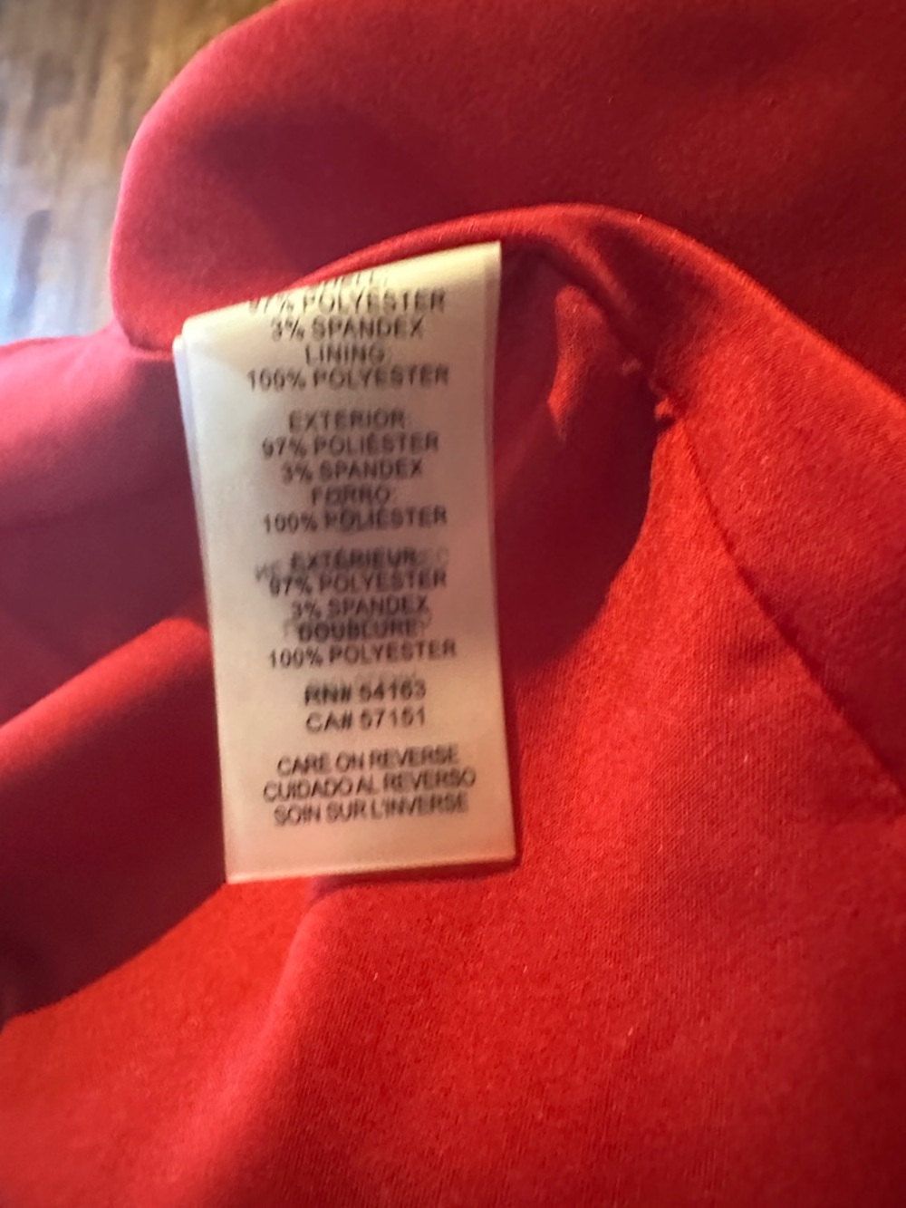 NWT Karl Lagerfeld Sz 10 Red Shift Dress Notch Neckline Long Sleeves - Picture 8 of 8